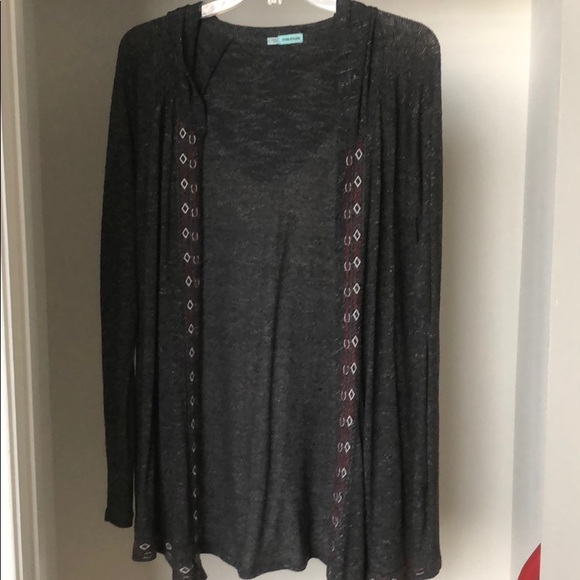 Maurices Sweaters - Gray open front hooded cardigan